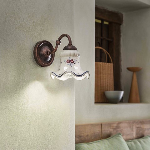 Wandleuchte aus Metall und Keramik im klassischen Design Chieti AP Aktion