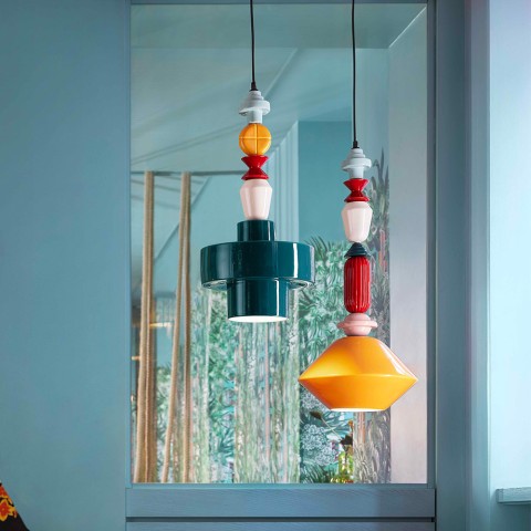Hängelampe Keramik handbemalt Retro-Design Lariat SO-XL Aktion