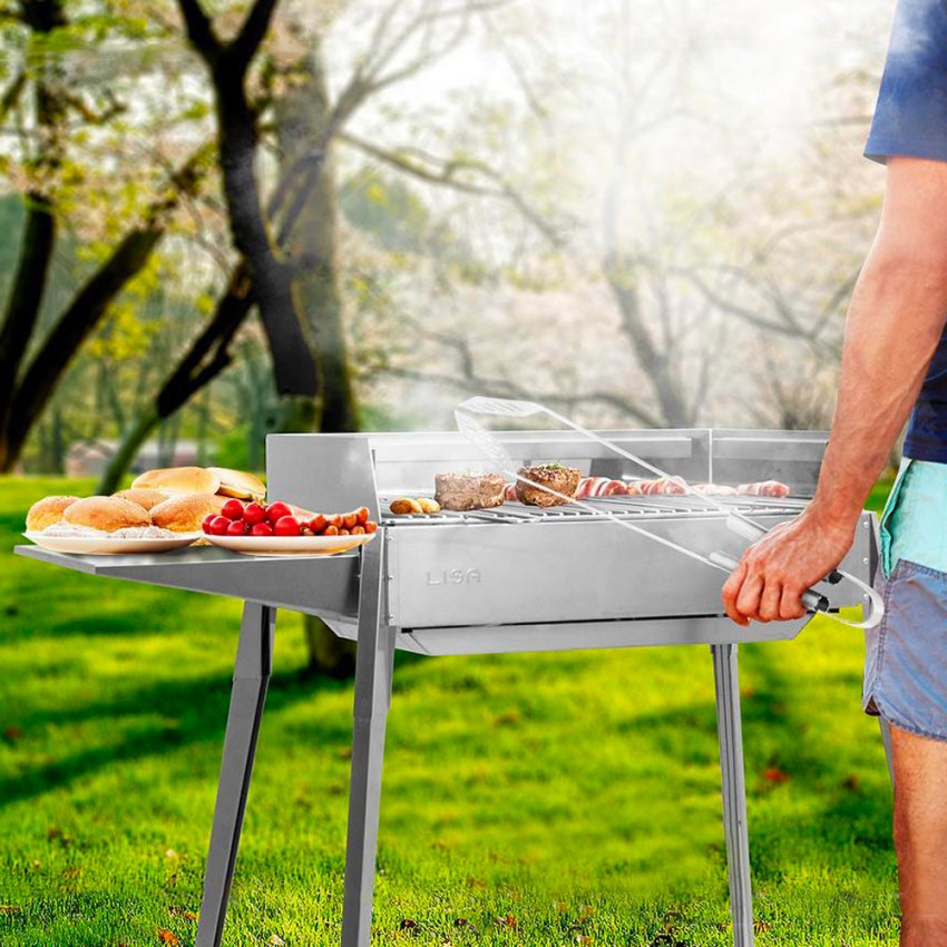  Etna: Professioneller tragbarer Holzkohlegrill aus Edelstahl 