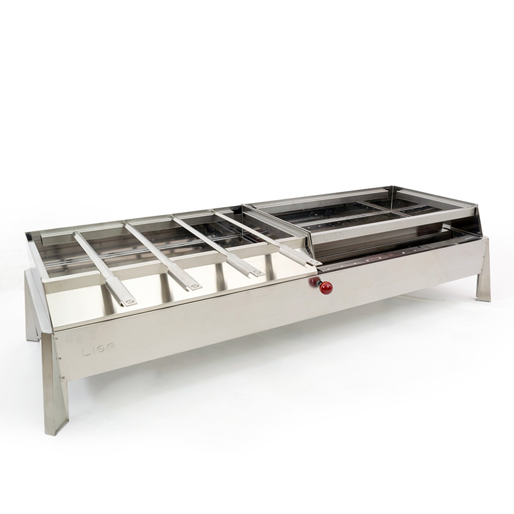 Etna Grillset für Holzkohlegrill aus Edelstahl, ideal für Spieße und Arrosticini