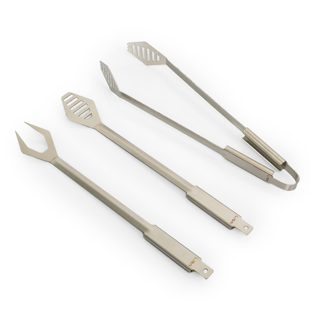 Barbecue Grill-Set BBQ Zange Spatel große Gabel aus Edelstahl