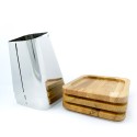 Arrosticini-Tischgrill aus Edelstahl mit Holzbasis Gran Sasso Lagerbestand