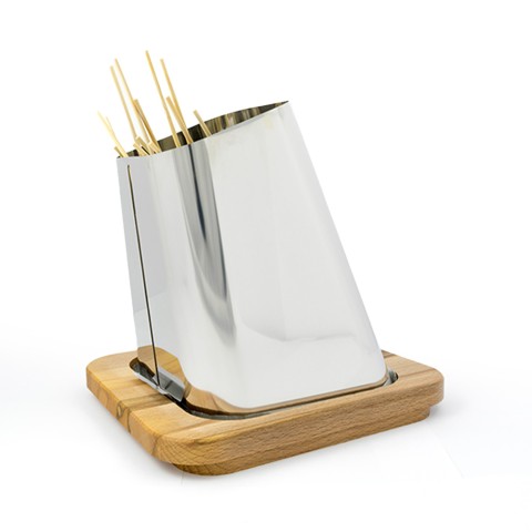 Arrosticini-Tischgrill aus Edelstahl mit Holzbasis Gran Sasso Aktion