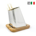 Arrosticini-Tischgrill aus Edelstahl mit Holzbasis Gran Sasso Verkauf
