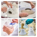 Retro-Minimalistische handbemalte Keramik-Hängeleuchte Caxixi SO 