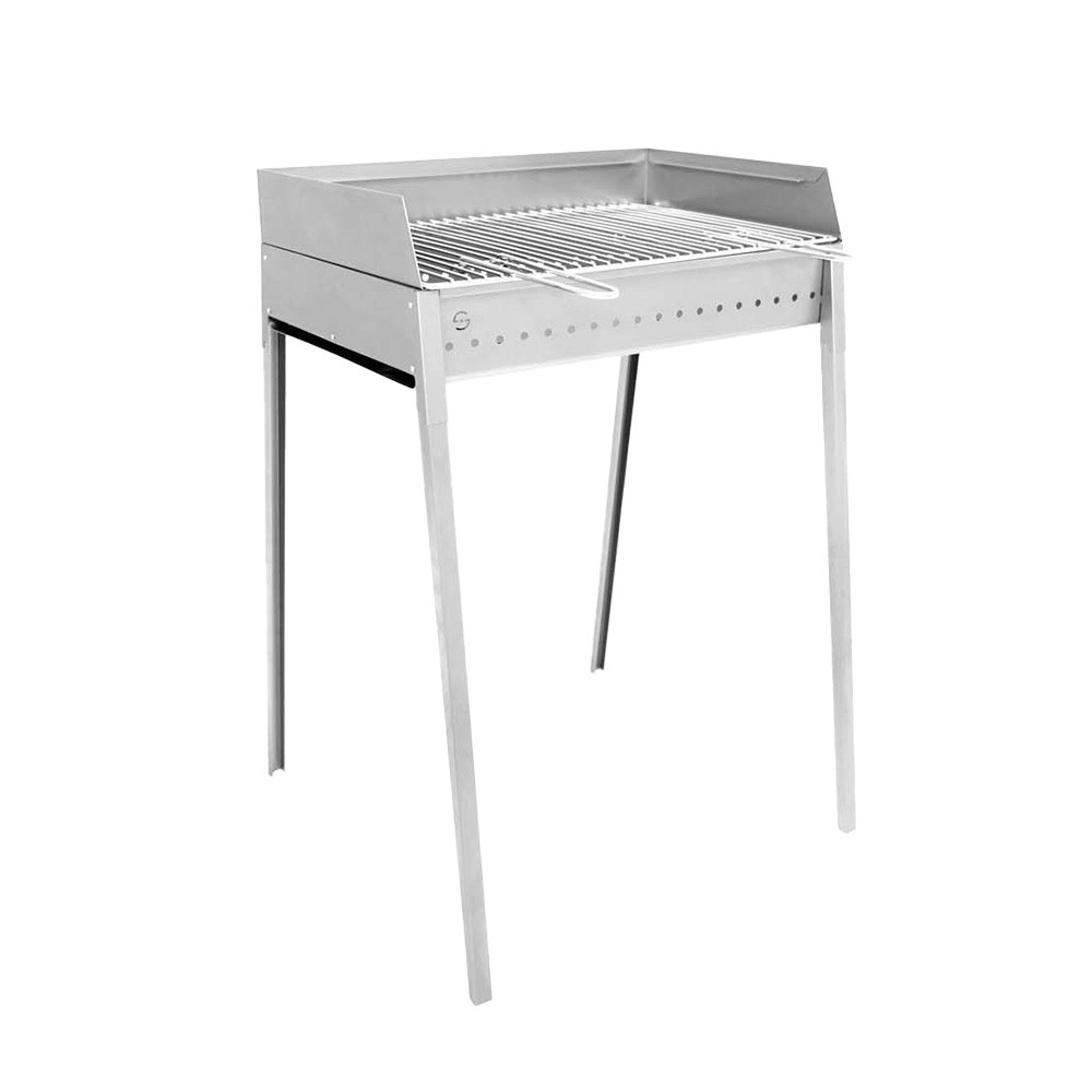 Tragbarer Holzkohlegrill aus Stahl, Grillfläche 60x40cm Stromboli