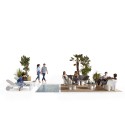 Modulare Eck-Sessel Polyethylen modernes Design Bar & Gaststätten Atene P2 Maße