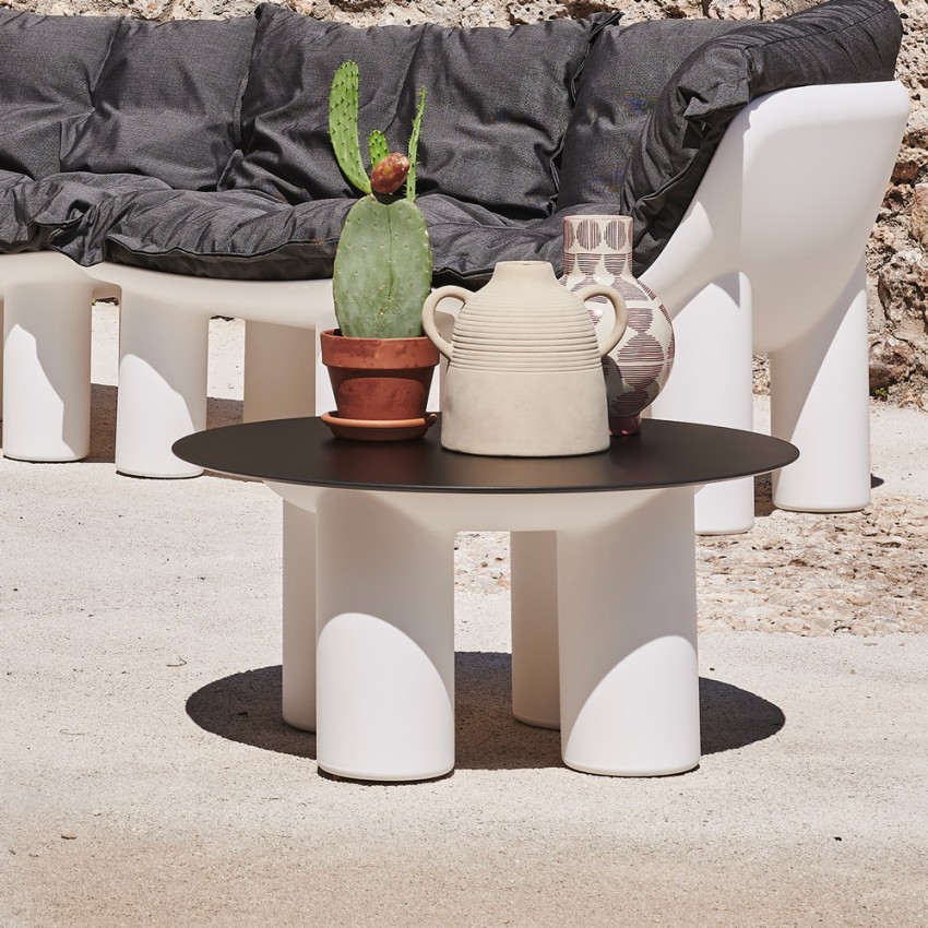 Runder niedriger Gartentisch für außen Terrasse Design Atene T1 Aktion Runder niedriger Gartentisch für außen Terrasse Design Atene T1 Aktion