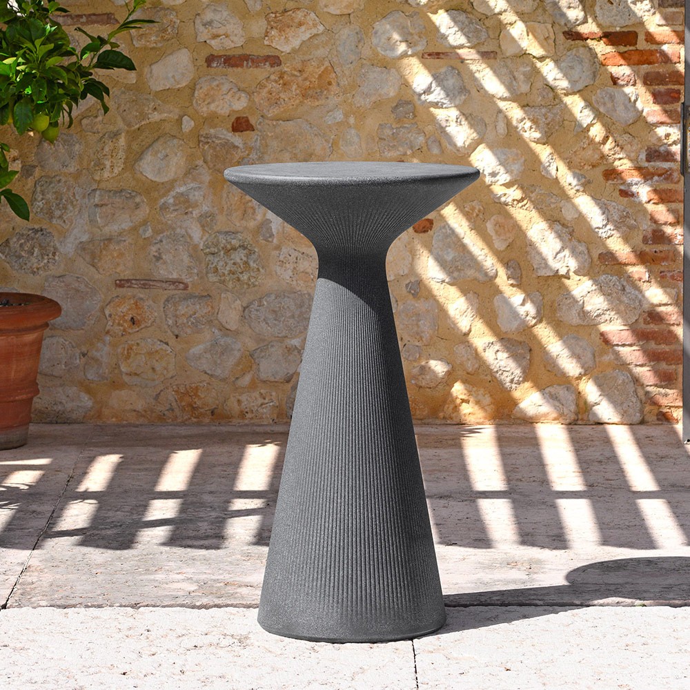 Hohe runde Hocker Tisch 110cm Polyethylen Design Fade T2-H