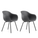 2 x Moderne Designstühle Bar Küche Polyethylen Metallbeine Fade C1 Angebot