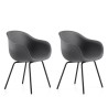 2 x Moderne Designstühle Bar Küche Polyethylen Metallbeine Fade C1 Angebot