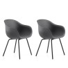 2 x Modernes Design Stühle Bar Küche Polyethylen Metall Beine Fade C1 Angebot