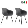 2 x Moderne Designstühle Bar Küche Polyethylen Metallbeine Fade C1 Verkauf