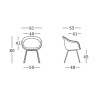 2 x Moderne Designstühle Bar Küche Polyethylen Metallbeine Fade C1 