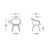 2 x Modernes Design Stühle Bar Küche Polyethylen Metall Beine Fade C1 