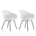 2 x Polyethylen Stühle schwarz Metall Beine Bar Küche Design Fade C2 Rabatte