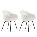 2 x Stühle aus Polyethylen mit schwarzen Metallbeinen, Bar Küche Design Fade C2 Rabatte