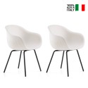 2 x Polyethylen Stühle schwarz Metall Beine Bar Küche Design Fade C2 Sales