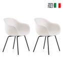 2 x Stühle aus Polyethylen mit schwarzen Metallbeinen, Bar Küche Design Fade C2 Sales