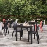 2er-Set Stühle aus Polyethylen, Esszimmer Bar Restaurant, modernes Design Chloé Modell