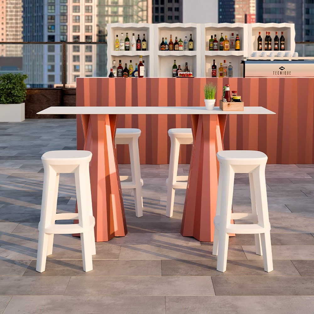 Moderner quadratischer Barhocker 74cm für drinnen und draußen Frozen S1-Q