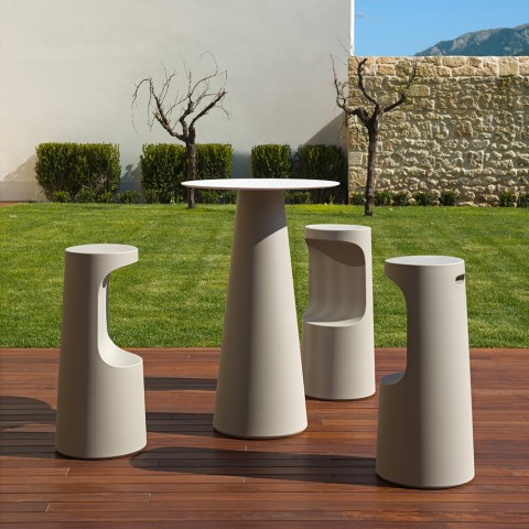 Hoher runder Stehtisch für Barhocker Durchmesser 60cm modernes Design Fura T1-H Aktion