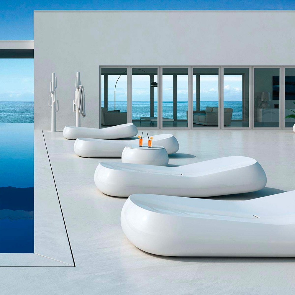 Liegestuhl mit Rollen Pool Hotel Garten Design Gumball L1