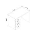 Schreibtisch Büro mit 4 Schubladen, modernes Design, Holz KimDesk Maße