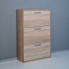 Schuhschrank 3 Türen, 18 Paar, doppelte Tiefe, KimShoe 32SS Modell
