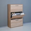 Schuhschrank 3 Türen, 18 Paar, doppelte Tiefe, KimShoe 32SS Aktion