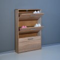 Schuhschrank 3 Türen für 9 Paar Schuhe, platzsparendes Design, Holz KimShoe 3SS Aktion