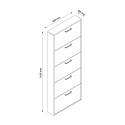 Schlanke Schuhschrank platzsparend 5 Klappen für 15 Paar Schuhe Holz KimShoe 5SS Modell
