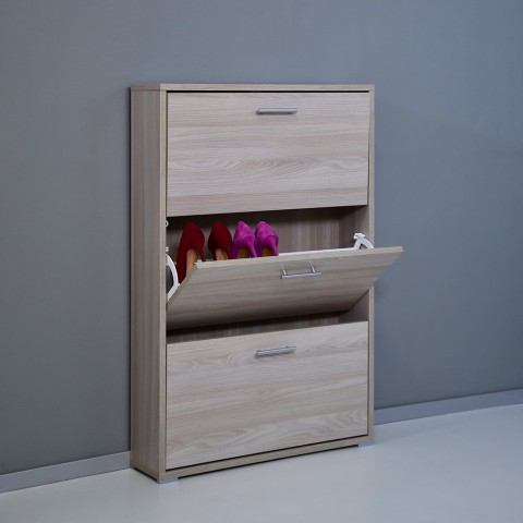 Moderne Design-Schuhschrank mit 3 Klappen für 9 Paar Schuhe KimShoe 3OP Aktion