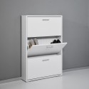 Schuhschrank mit 3 Türen für 9 Paar Schuhe, modernes Design, weiß, KimShoe 3WP Aktion