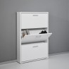 Schuhschrank mit 3 Türen für 9 Paar Schuhe, modernes Design, weiß, KimShoe 3WP Aktion