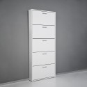 Moderner weißer Schuhschrank, Design, 5 Türen, 15 Paar Schuhe, KimShoe 5WP Katalog