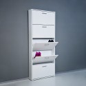Moderner weißer Schuhschrank, Design, 5 Türen, 15 Paar Schuhe, KimShoe 5WP Aktion