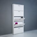 Moderner weißer Schuhschrank, Design, 5 Türen, 15 Paar Schuhe, KimShoe 5WP Aktion