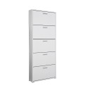 Moderner weißer Schuhschrank, Design, 5 Türen, 15 Paar Schuhe, KimShoe 5WP Angebot