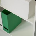 Büroregal Design Weiß mit 5 Fächern und verstellbaren Regalböden Kbook 5WS Lagerbestand