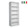 Moderne Büro-Bibliothek mit 6 Fächern, verstellbare Regalböden, weiß, Kbook 6WP Verkauf