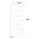 Moderne Büro-Bibliothek mit 6 Fächern, verstellbare Regalböden, weiß, Kbook 6WP Modell