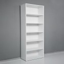 Moderne Büro-Bibliothek mit 6 Fächern, verstellbare Regalböden, weiß, Kbook 6WP Auswahl