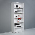 Moderne Büro-Bibliothek mit 6 Fächern, verstellbare Regalböden, weiß, Kbook 6WP Aktion