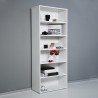 Moderne Büro-Bibliothek mit 6 Fächern, verstellbare Regalböden, weiß, Kbook 6WP Aktion
