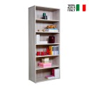 Bücherregal Holz 6 Fächer, verstellbare Regalböden, modernes Büro Kbook 6OP Verkauf