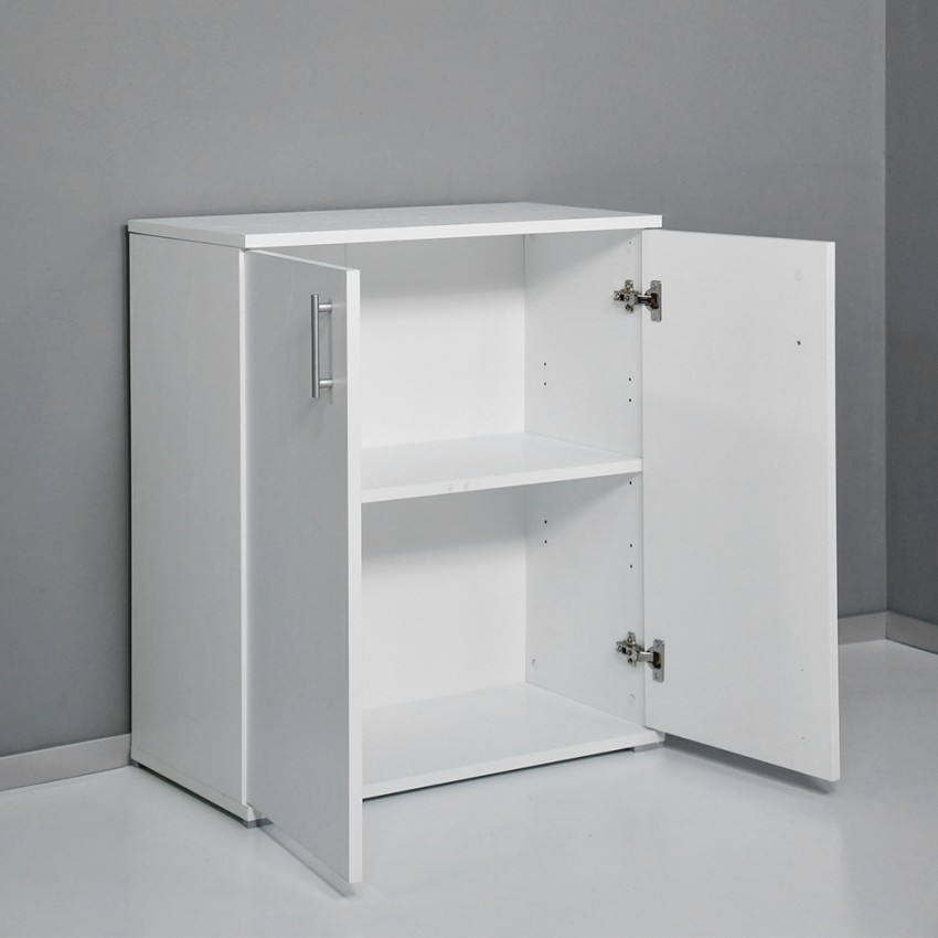 Mehrzweckschrank 2 Fächer modern weiß für Wohnzimmer Büro KimSpace 2WP Aktion Mehrzweckschrank 2 Fächer modern weiß für Wohnzimmer Büro KimSpace 2WP Aktion
