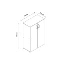 Mehrzweckschrank 2 Fächer modern weiß für Wohnzimmer Büro KimSpace 2WP Maße