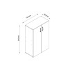 Mehrzweckschrank 2 Fächer modern weiß für Wohnzimmer Büro KimSpace 2WP Maße