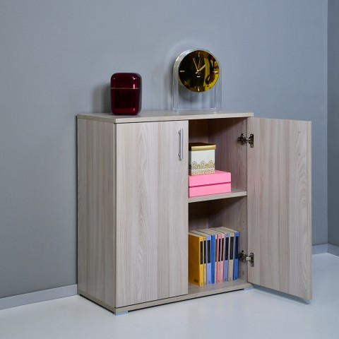 Moderner Holzschrank mit 2 Fächern für Wohnzimmer oder Büro KimSpace 2OP Aktion